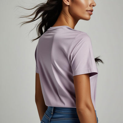 Soft & Breathable Women’s Cotton Tees – Light Purple Stay Cool & Stylish