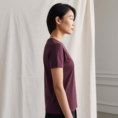 Women's Wine Shade Cotton TShirt