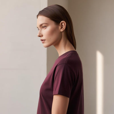 Wine Shade Cotton Tshirt for Women