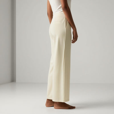 BarelyStylish Women's Palazzos – Milk Cream Effortless Comfort & Chic Style
