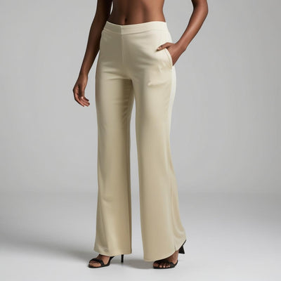 BarelyStylish Women's Palazzos – Milk Cream Effortless Comfort & Chic Style
