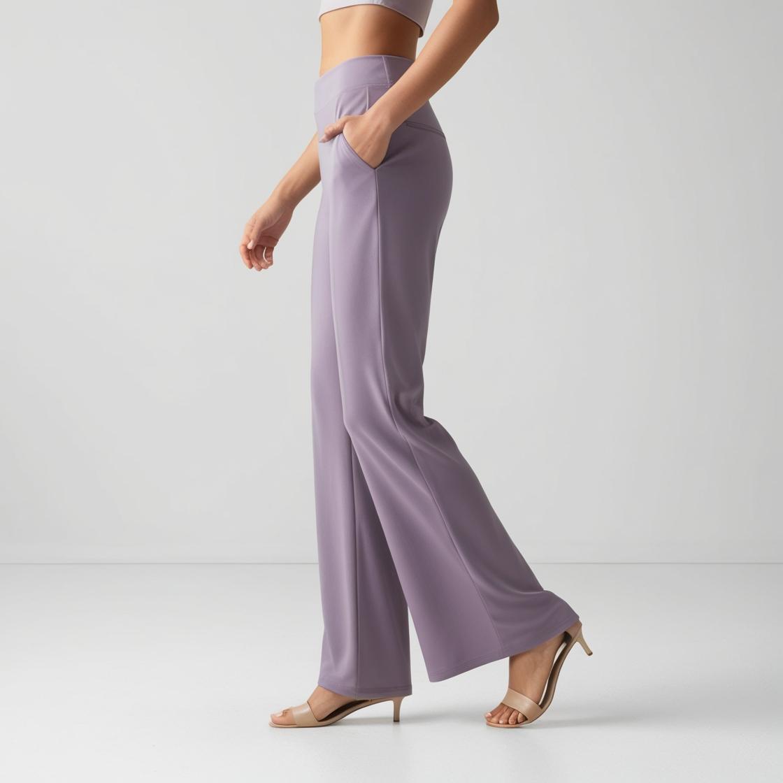 BarelyStylish Everyday Palazzo Pants – Light Purple Effortless Style
