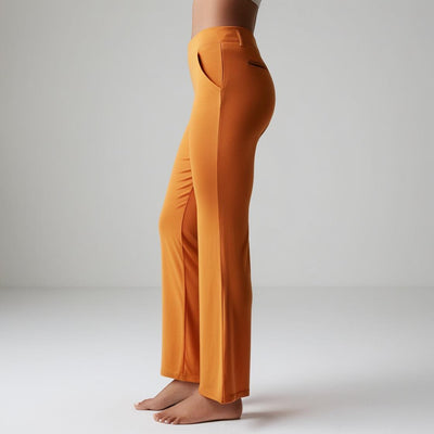 BarelyStylish Women's Palazzos – Mango Color Effortless Comfort & Chic Style