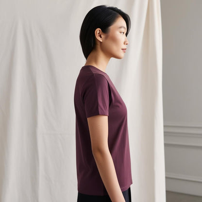 Best Cotton T-Shirts for Women – Wine Color, Breathable, Lightweight & Trendy
