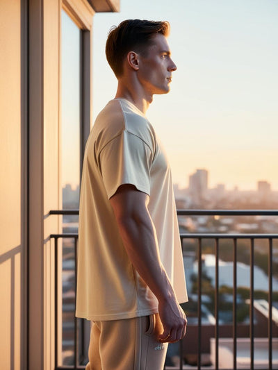 BarelyStylish Cream Shade Cotton T-Shirt for Men – Soft, Breathable & Minimal