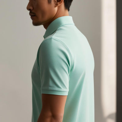 Light Mint Cotton Polo for Men – Premium Casual Wear by BarelyStylish
