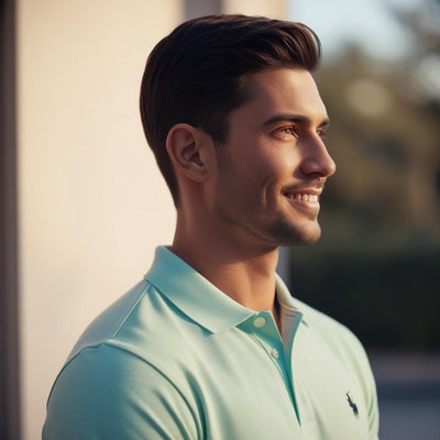 Light Mint Cotton Polo for Men – Premium Casual Wear by BarelyStylish