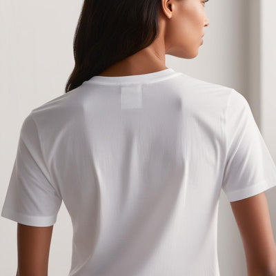 Soft & Breathable Women’s Cotton Tees – White Fuselage V Neck