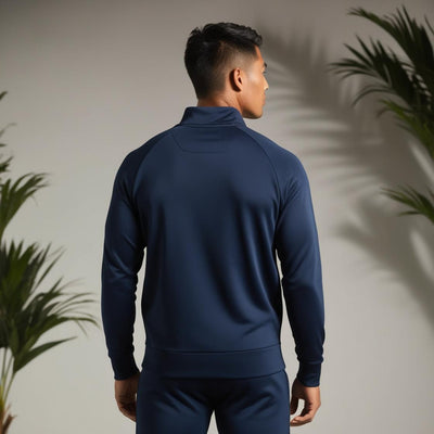 Back View of Navy Blue Track Suit