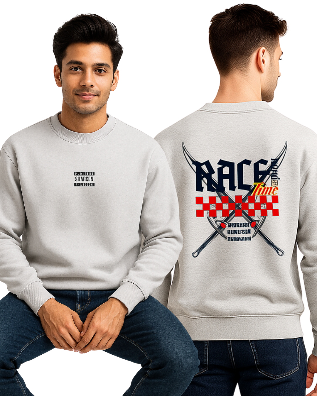 Premium Fleece Cotton Sweatshirt for Men | Race Against Time