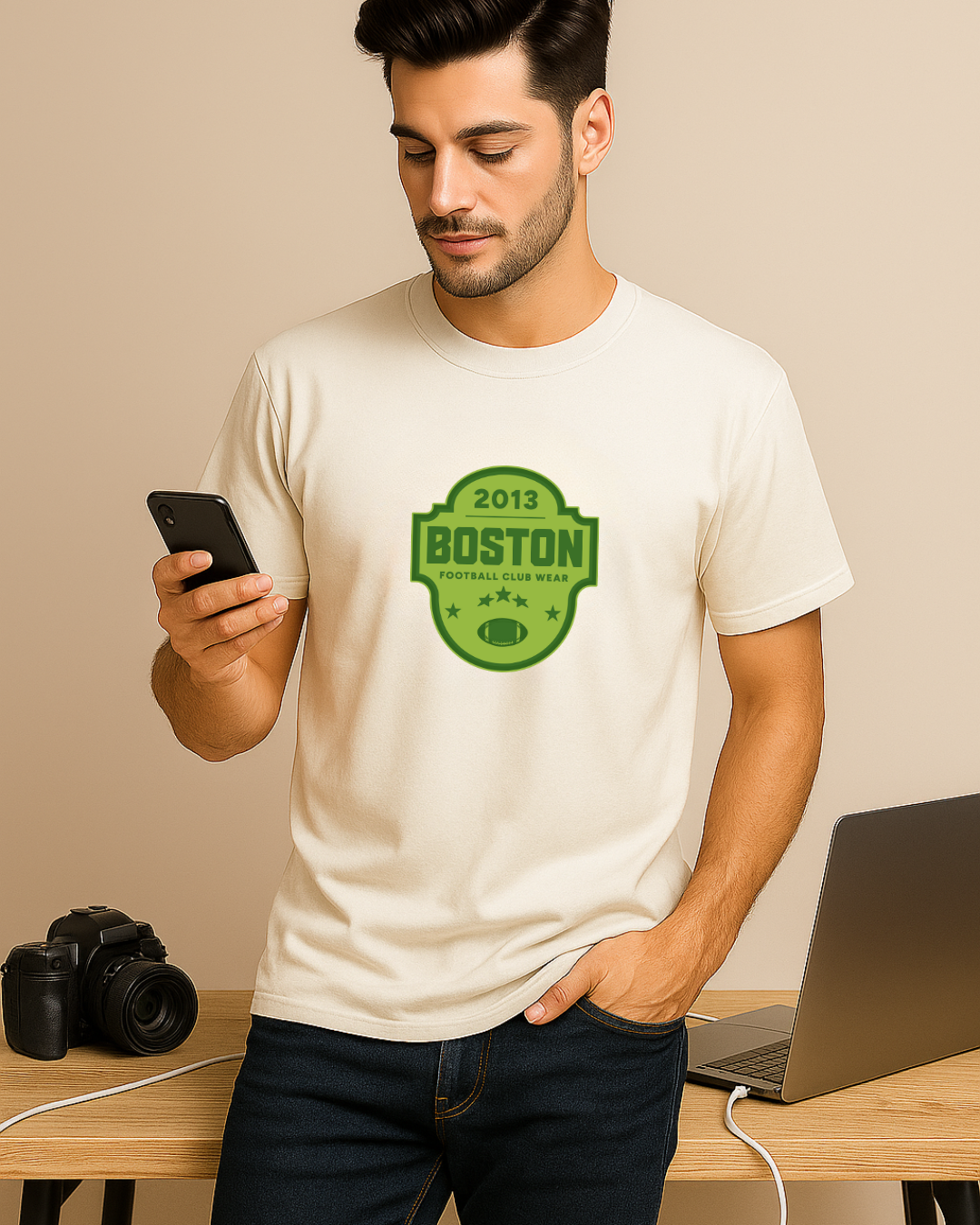 BarelyStylish Premium - Cotton Tee Boston Football Club